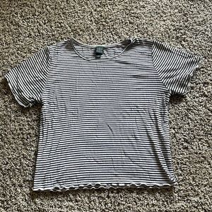 Cute, striped, ripped crop top